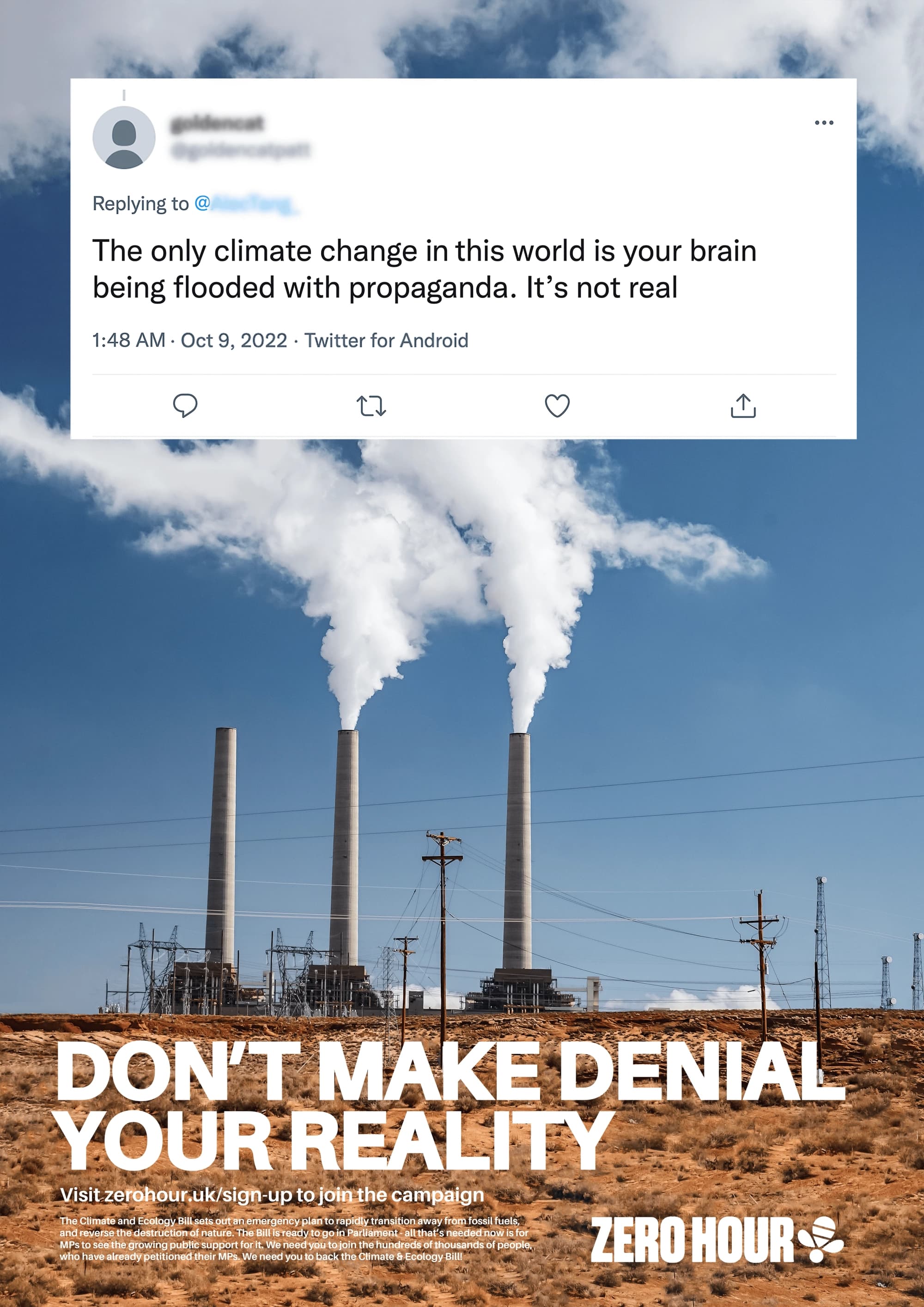 Zero Hour Advertising Campaign — Climate activism poster