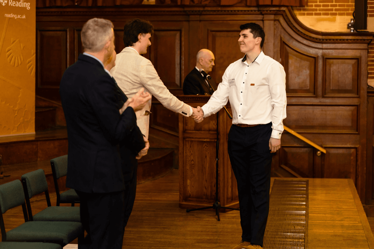 Matt Perks receiving the Chancellor's Award for Graphic Design